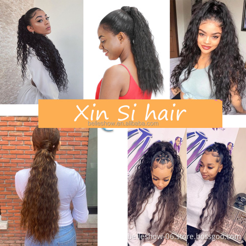 Long Fakes Hair Pieces Drawstring Ponytail Extensions Corn Curly for Women Synthetic High Temperature Fiber Hair Extension